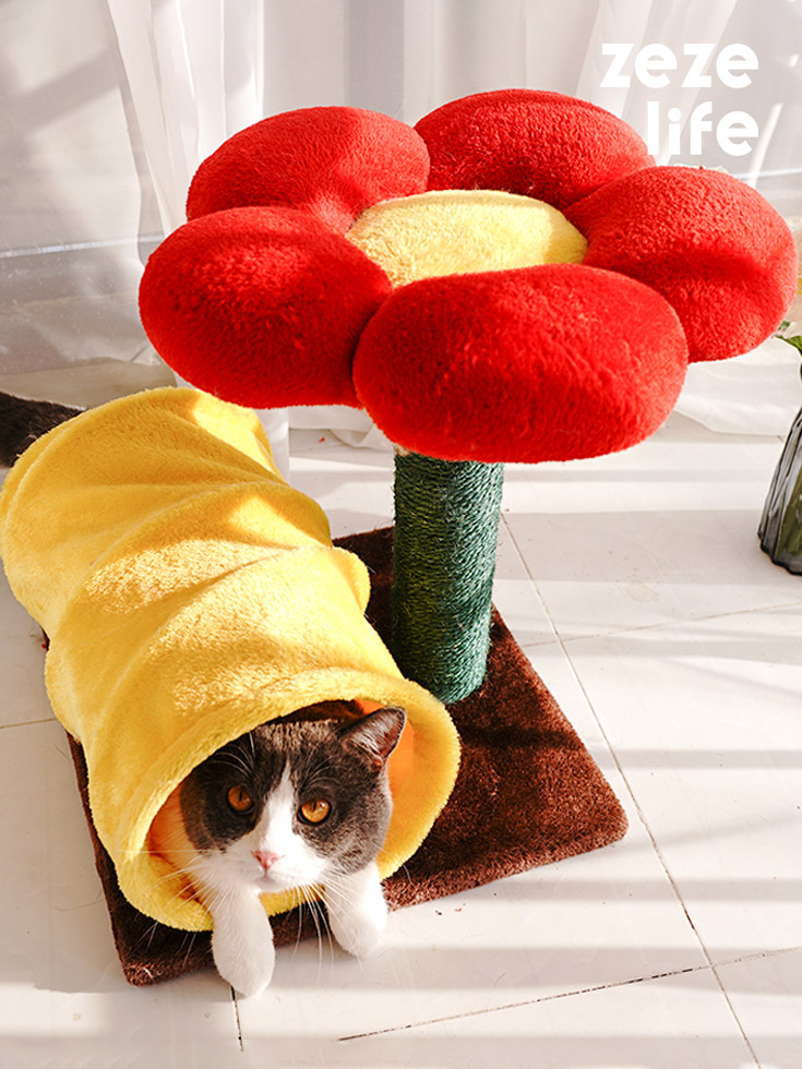 Flower Cat Tree With Tunnel