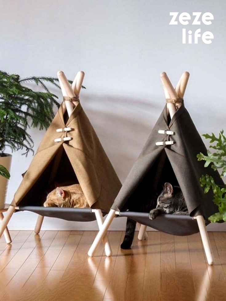Retro Style Cat Teepee Bed