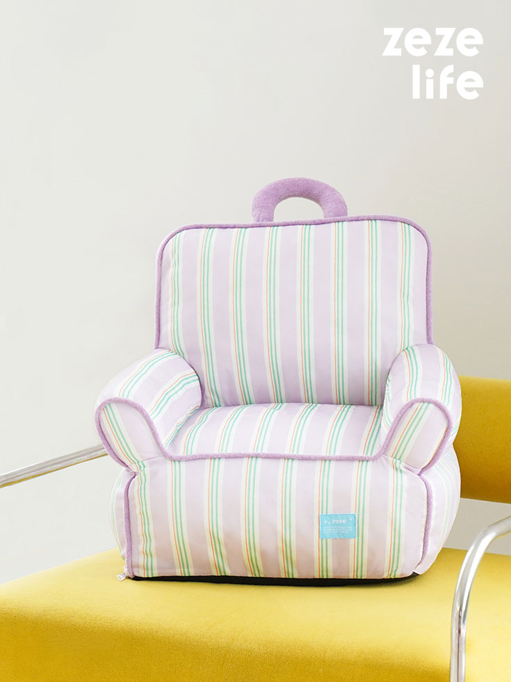 Purple Striped Cooling Cat Sofa