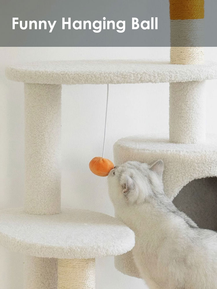 White Cream Style Cat Tree Plus