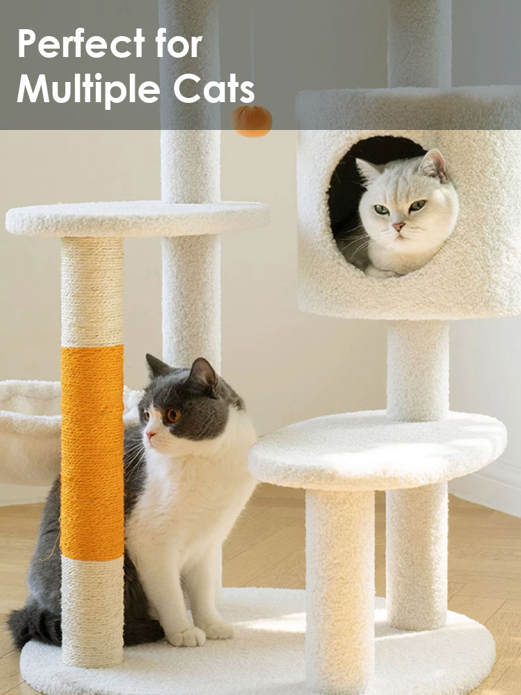 White Cream Style Cat Tree Plus