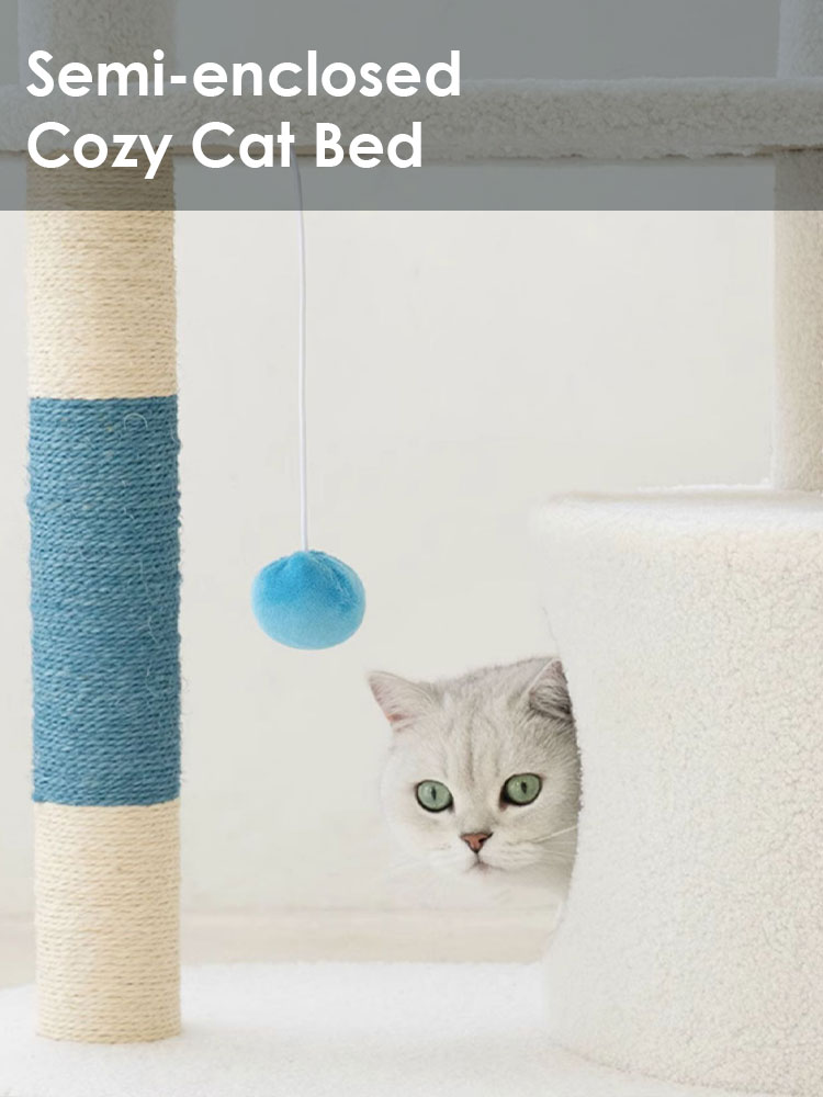 White Cream Style Cat Tree Plus