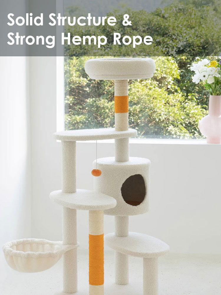 White Cream Style Cat Tree Plus