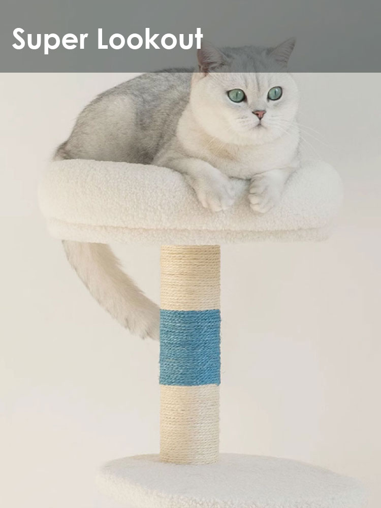White Cream Style Cat Tree Plus