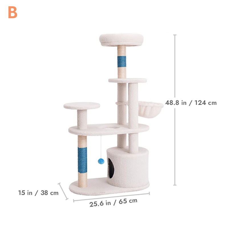 White Cream Style Cat Tree Plus