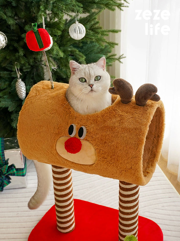 Christmas Deer Cat Tree - Christmas Cat Tree