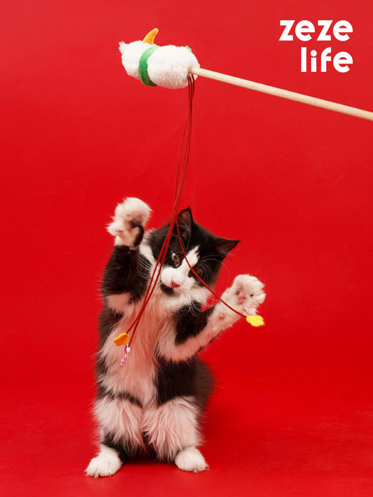 Christmas Snowman Catnip Cat Wand Toy