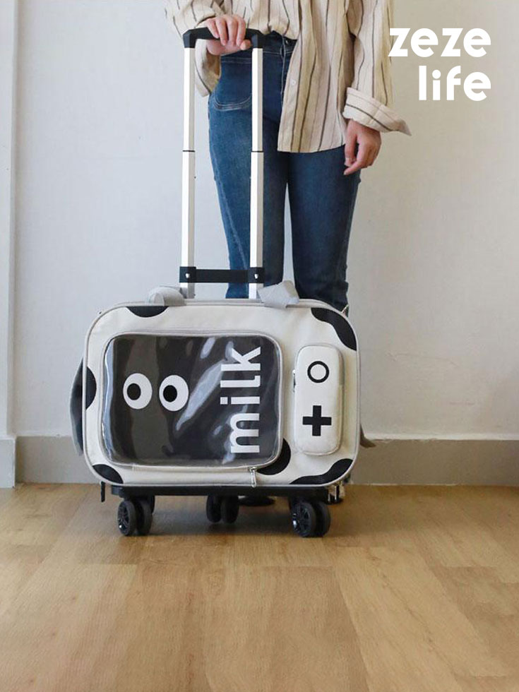 Cow Milk Rolling Pet Carrier