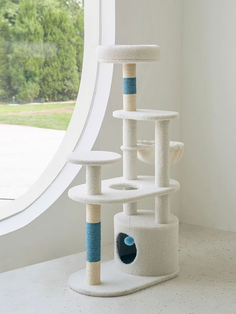 White Cream Style Cat Tree Plus