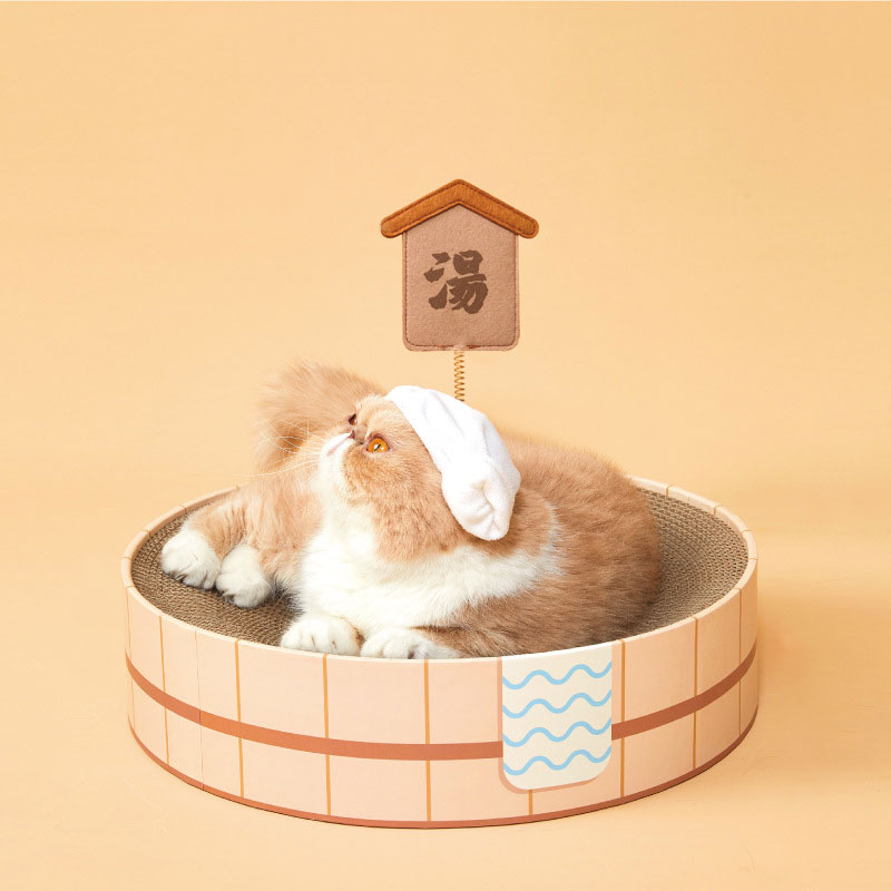 Japanese-Style Hot Springs Cat Scratcher Bed