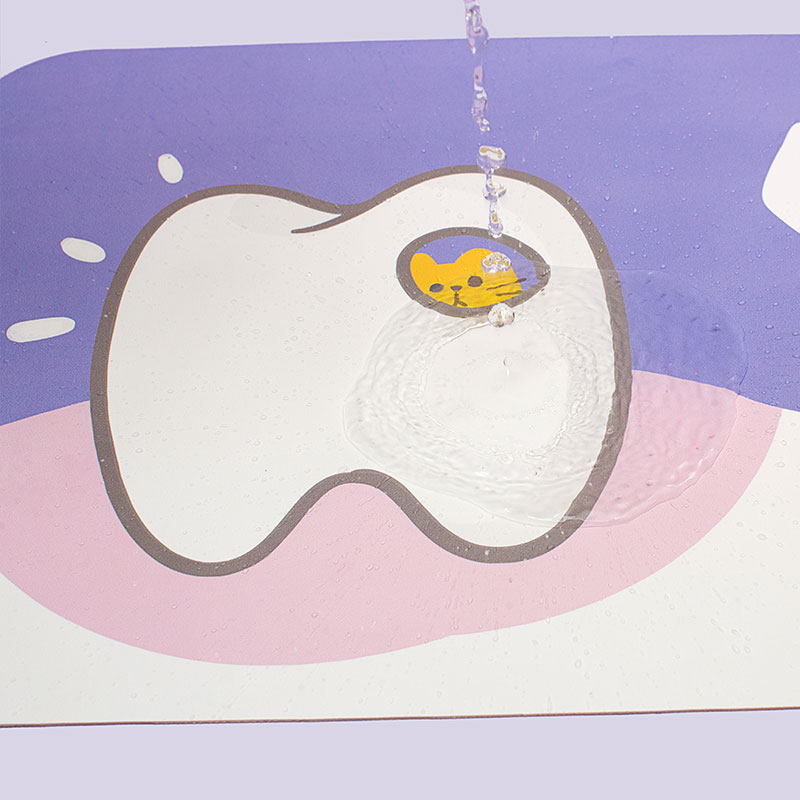 Cartoon Teeth Cat Food Mat