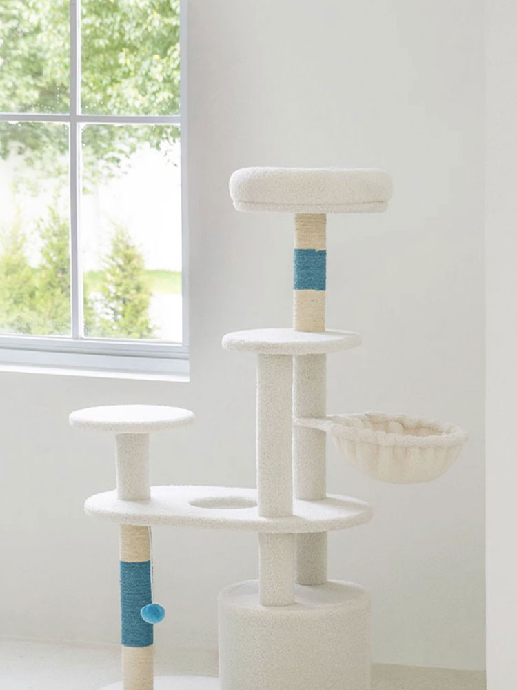 White Cream Style Cat Tree Plus