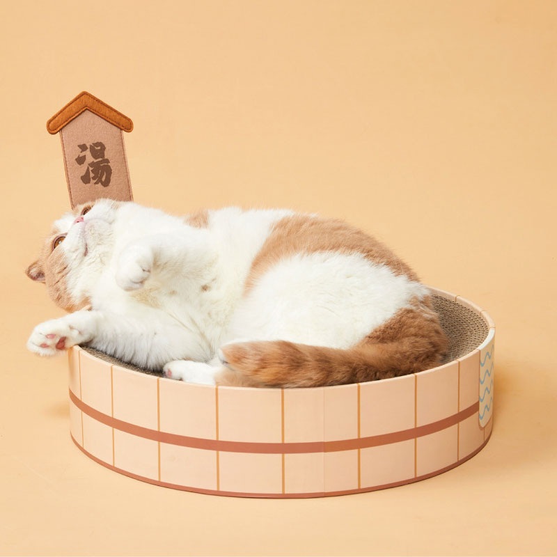 Japanese-Style Hot Springs Cat Scratcher Bed