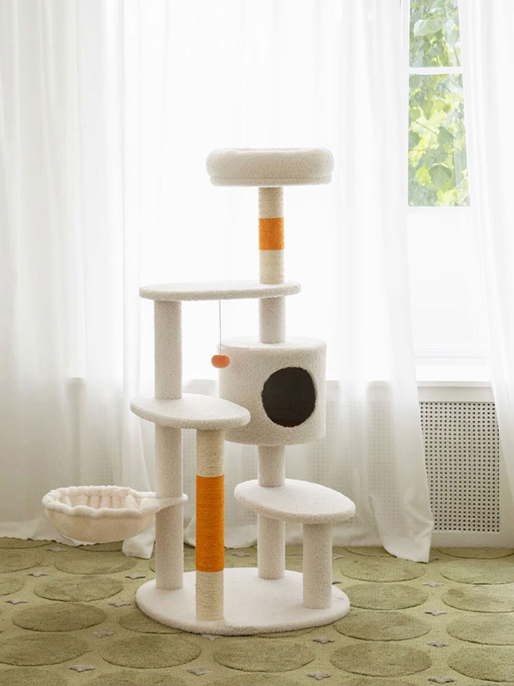 White Cream Style Cat Tree Plus