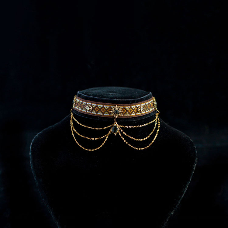 Noble Velvet Black Cat Collar