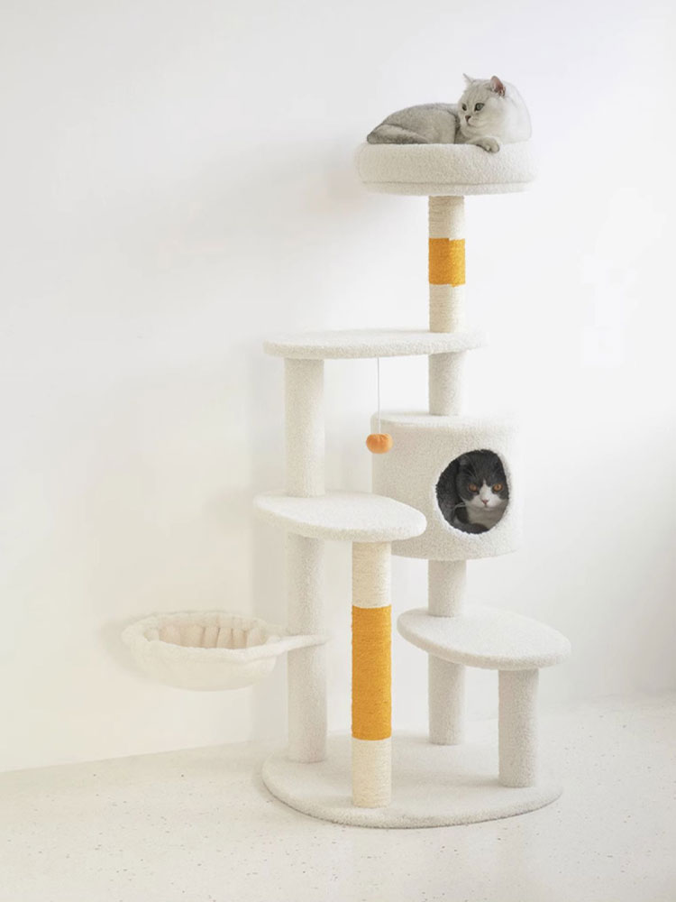 White Cream Style Cat Tree Plus