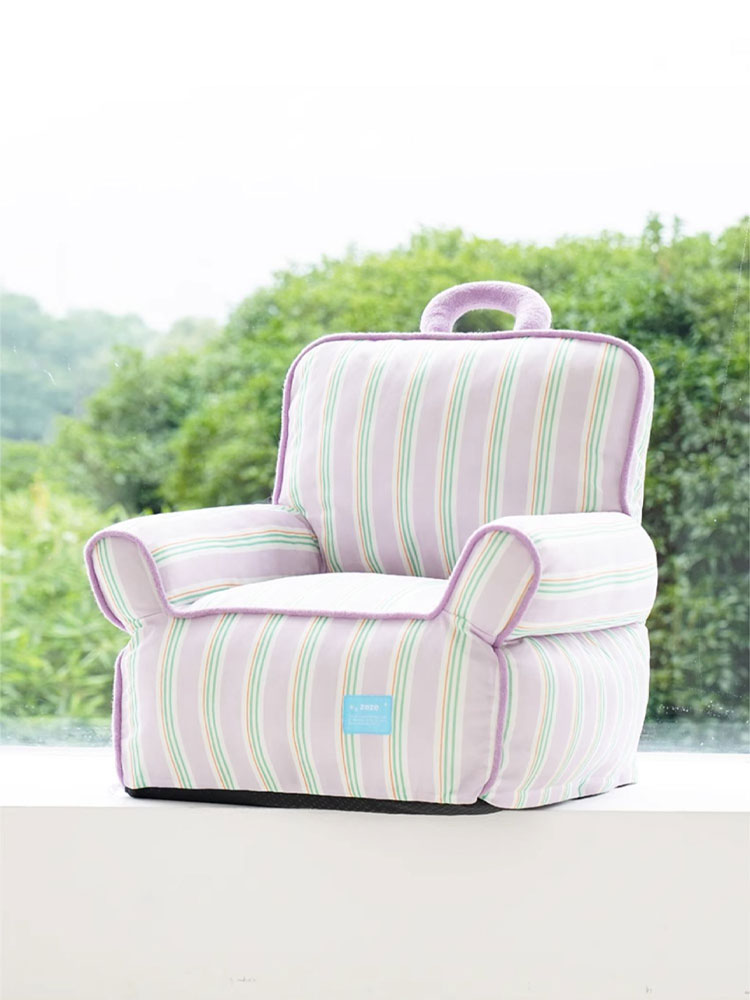 Purple Striped Cooling Cat Sofa