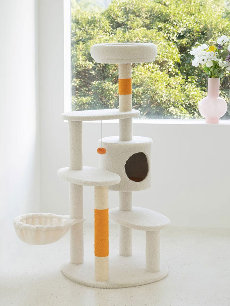 White Cream Style Cat Tree Plus