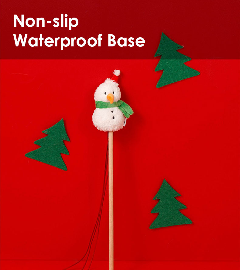 Christmas Snowman Catnip Cat Wand Toy