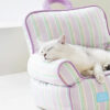 Purple Striped Cooling Cat Sofa