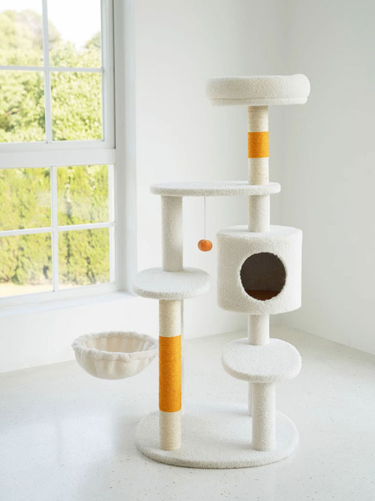 White Cream Style Cat Tree Plus