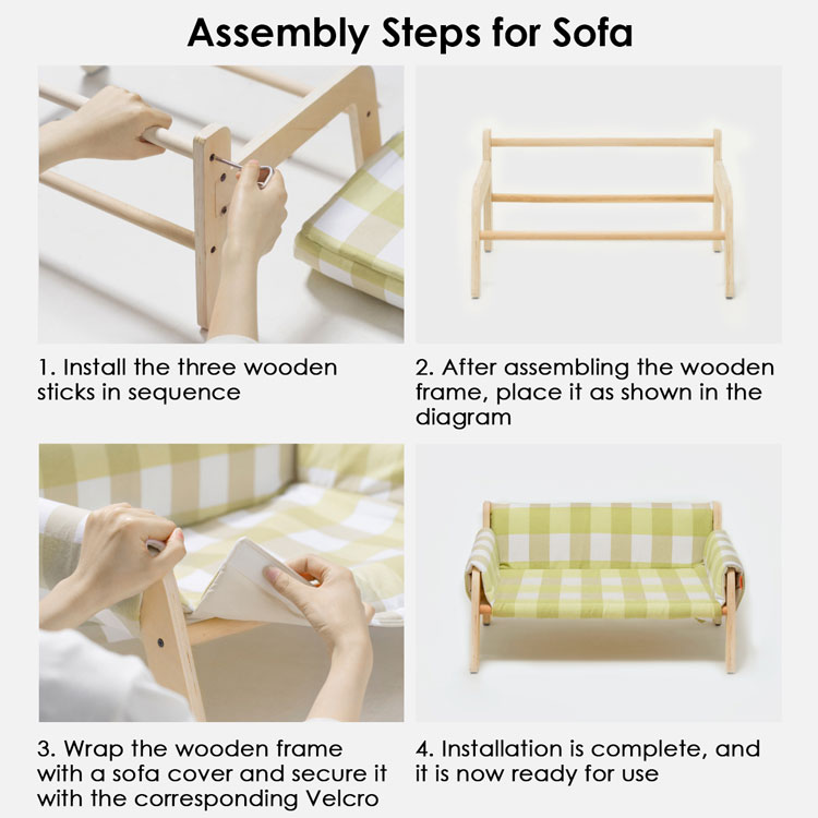 Wooden Checkered Cat Armchair