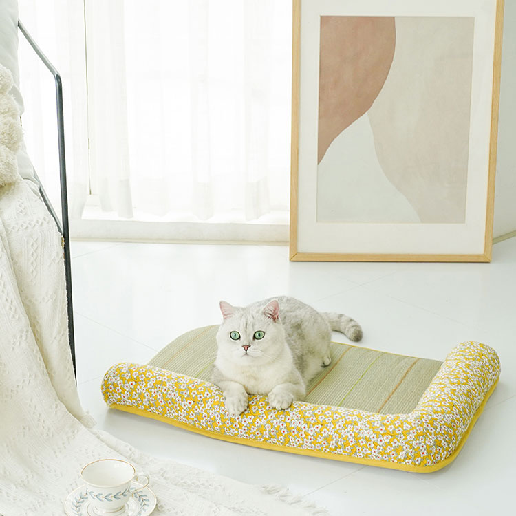 French Floral Rushes Pet Cooling Mat