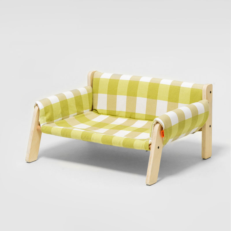 Wooden Checkered Cat Armchair